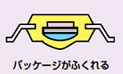 さらに熱することで水蒸気が膨張しパッケージが膨れる