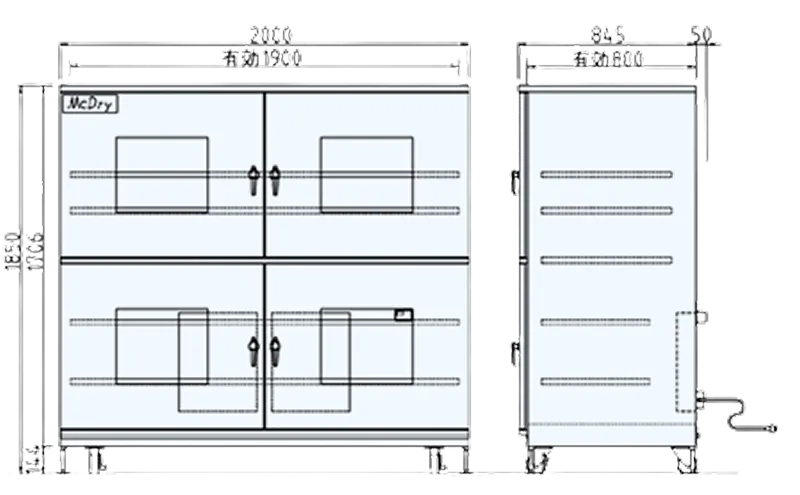 DXU-1004-800 寸法図
